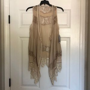 Crochet and lace vest